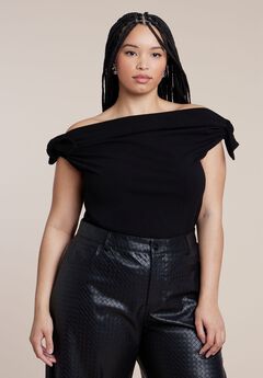 Off Shoulder Top With Ties