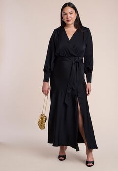 Plus Size Flattering Satin Dress