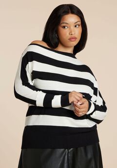 Asym Striped Sweater