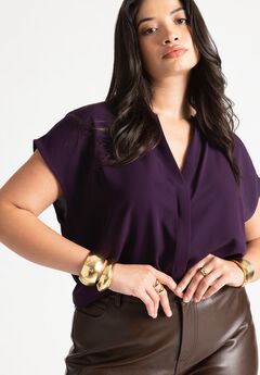 Notch Collar Blouse