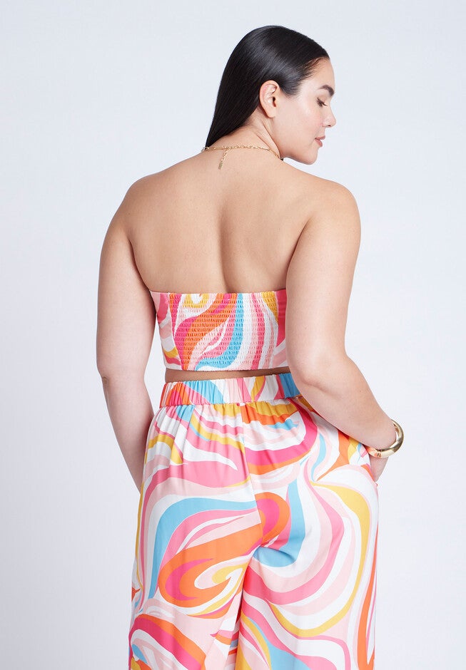 Printed Scarf Top, SABRINA SWIRLS PINK, alternate image number null