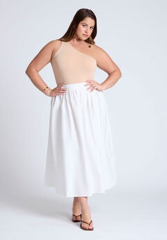 Midi Poplin Skirt