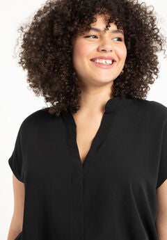 Plus Size Black And White Blouses