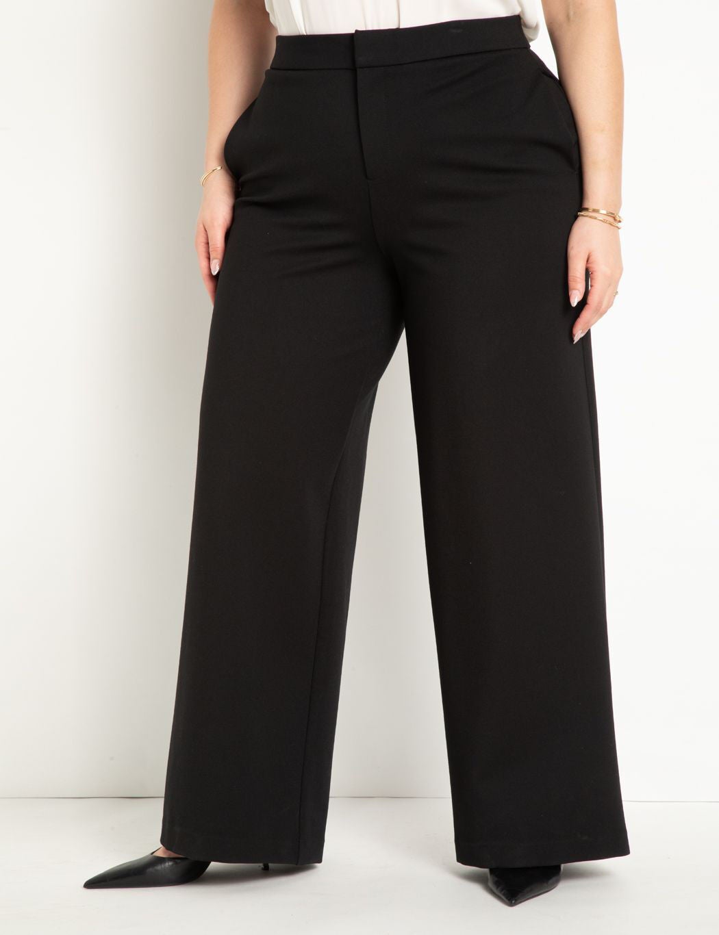The Ultimate Stretch Wide Leg Pant, TOTALLY BLACK, on-hover image number 1
