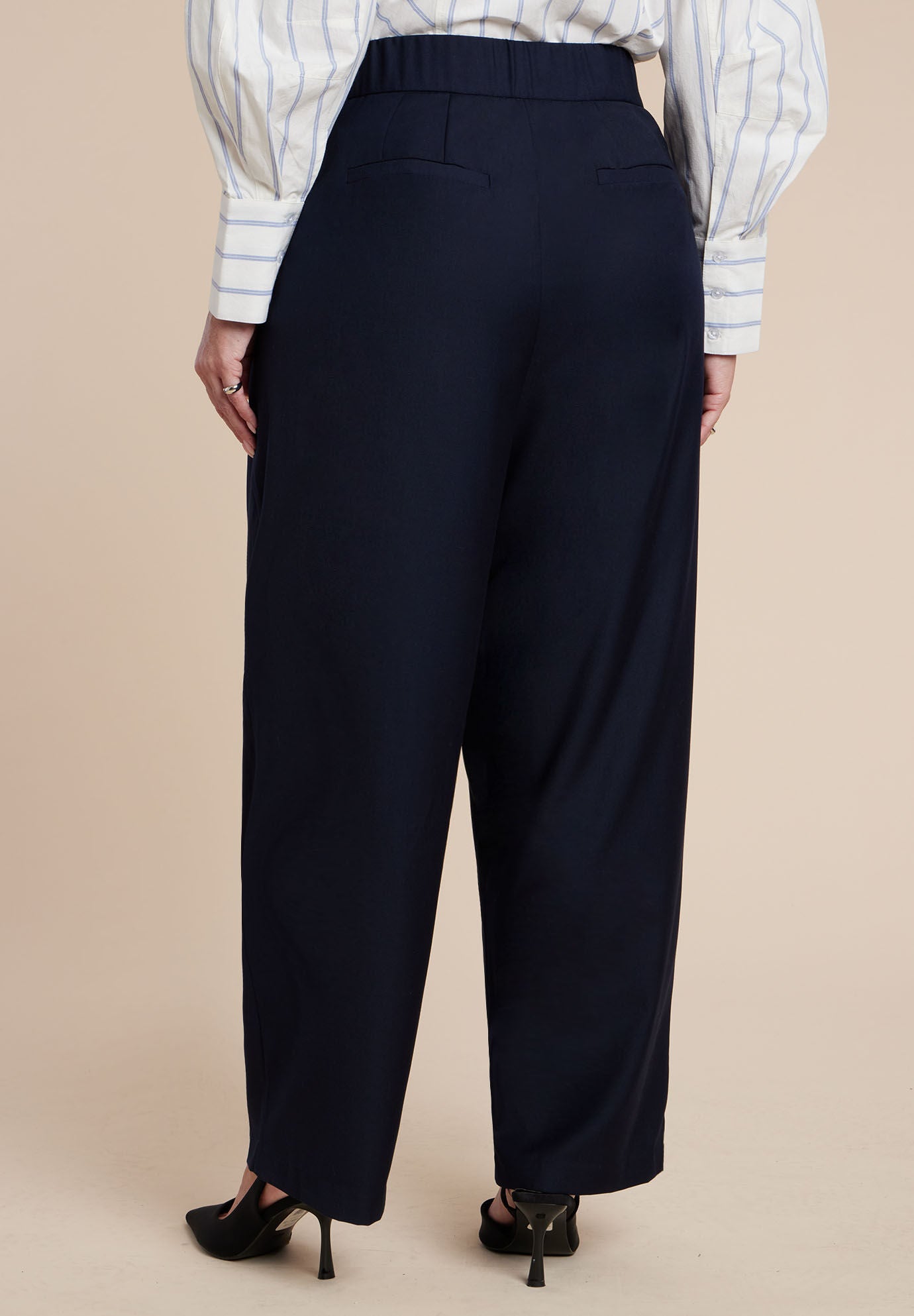 Pleated Straight Leg Trouser, NAVY, alternate image number 2
