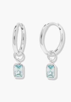 Mackenzie Silver Birthstone Hoops