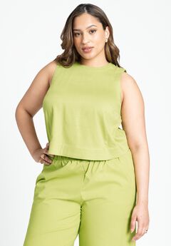 Plus Size Green Crop Top