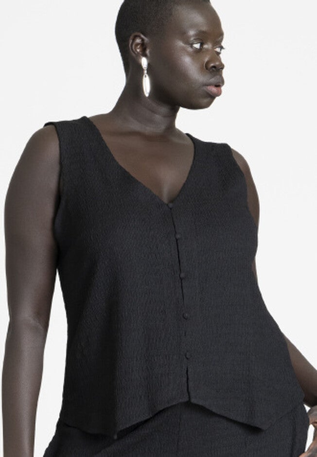 Textured Vest, BLACK ONYX, hi-res image number 0