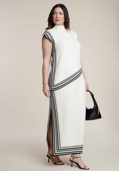 Stripe Detail Sweater Maxi Skirt