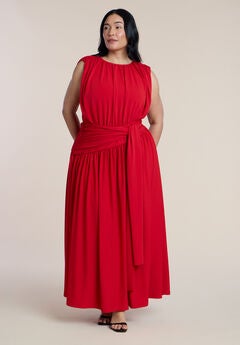 Tie Detail Drop Waist Maxi Dress