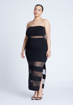 Sheer Panel Maxi Dress