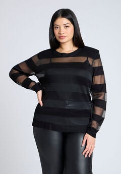 Plus Size Striped Tops