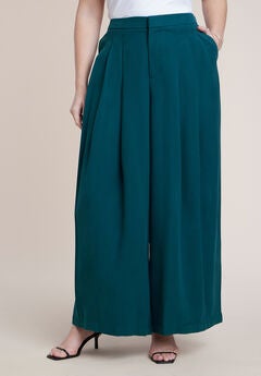 Pleated Wide-Leg Trouser