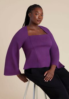 Square Neck Seam Detail Top