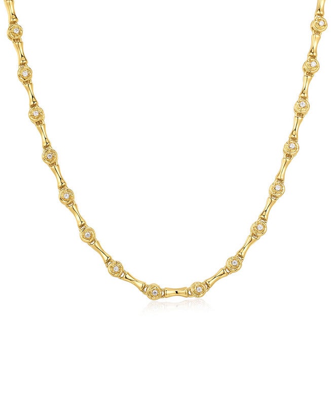 The Coquille Tennis Necklace- Gold, GOLD, hi-res image number null