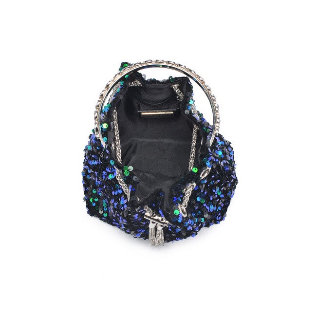 Starsha Sequin Bucket Evening Bag, PEACOCK, alternate image number 3