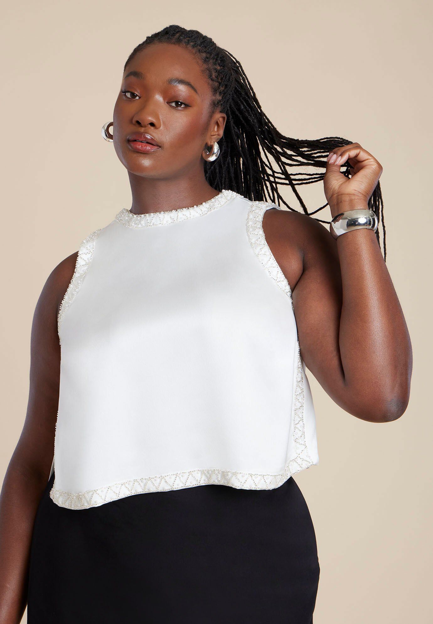 Polyester Crop Tops | Dia & Co
