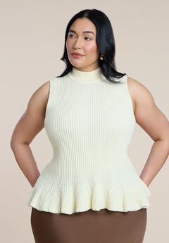 Mockneck Peplum Sweater