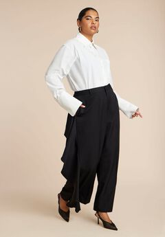 Wide Leg Pant With Drape