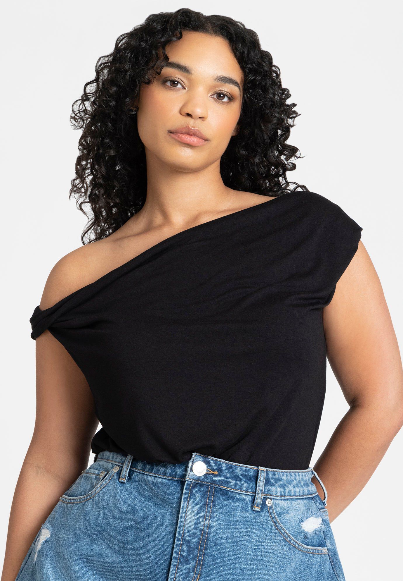 Asym Twist Sleeve Top