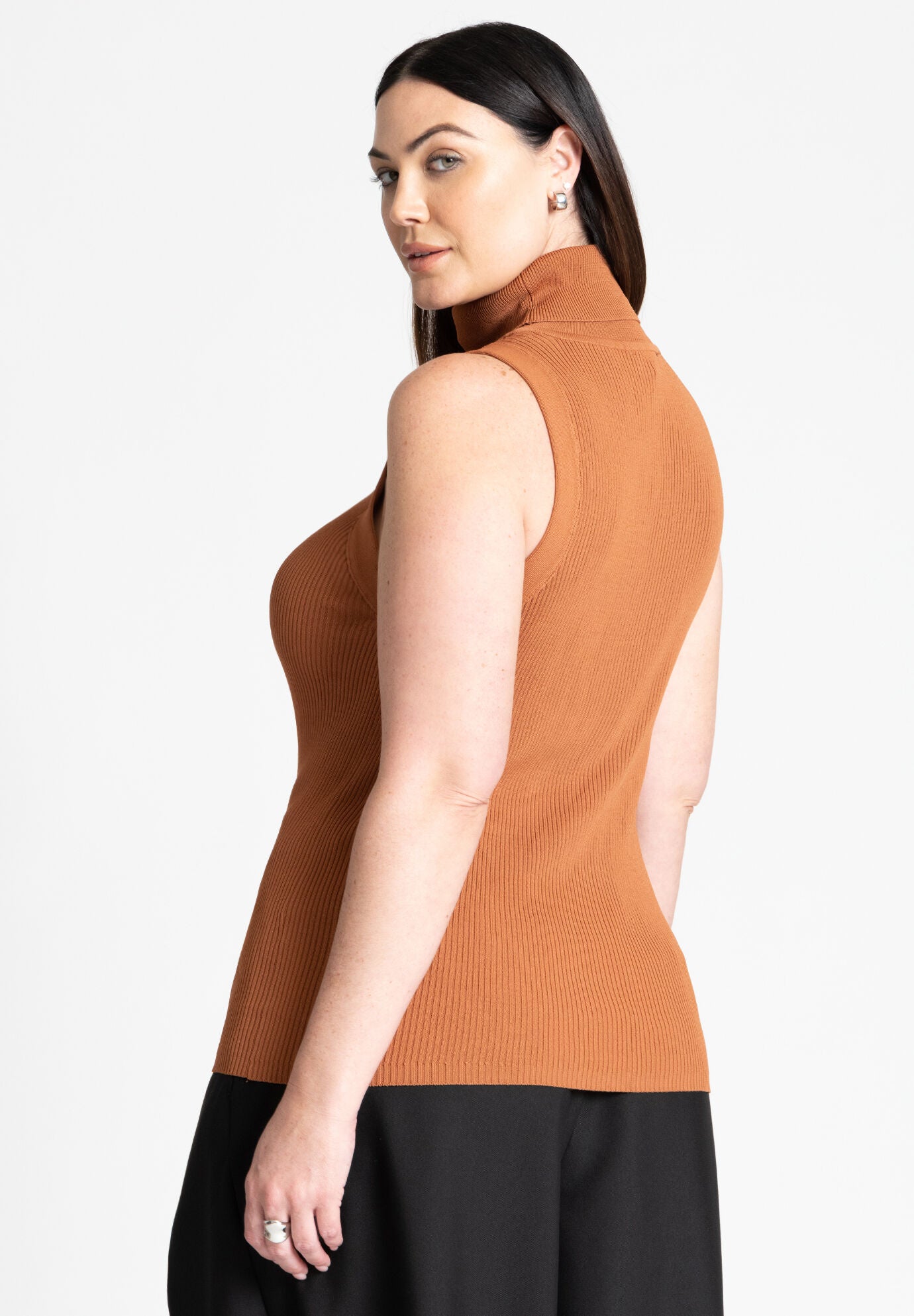 Turtleneck Layering Sweater, WARM CHESTNUT, on-hover image number 1