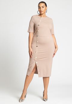 Button Front Workwear Dress