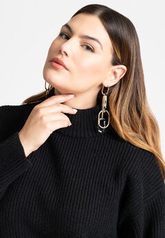Tort/Metal Mixed Ring Earrings