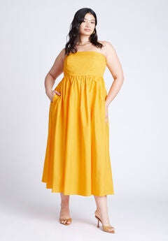 Poplin Fit And Flare Maxi Dress