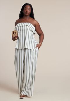 Drawstring Wide Leg Linen Pant