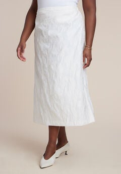 Floral Jacquard A Line Skirt