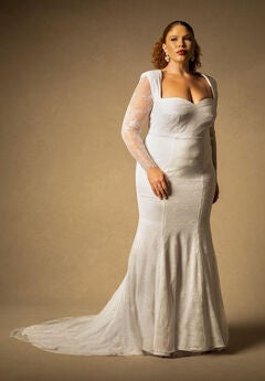 Bridal by ELOQUII Strong Shoulder Lace Gown