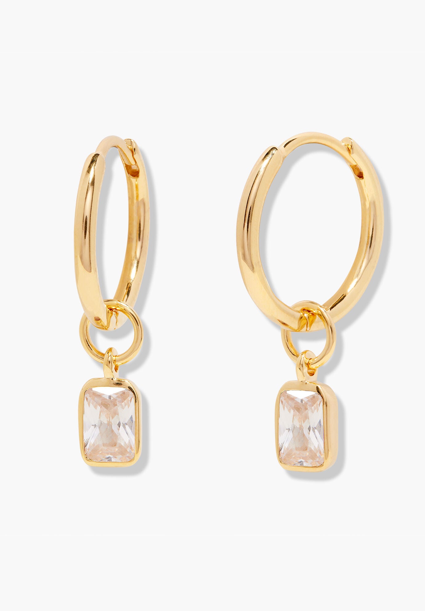 Mackenzie Gold Birthstone Hoops, APRIL, hi-res image number 0