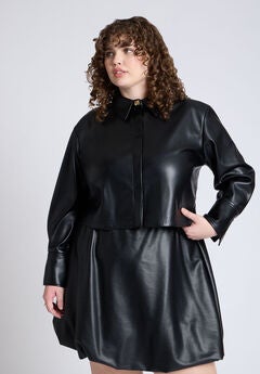 Faux Leather Boxy Top