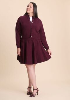 Pleated Sweater Mini Skirt