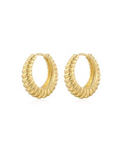 Ridged Marbella Hoops- Gold