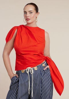 Twist-Tie Poplin Top