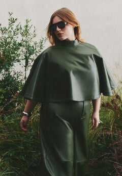 Faux Leather Cape Top