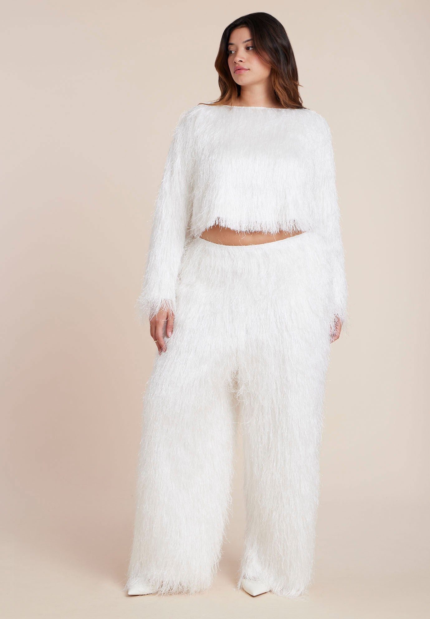  Textural Fringe Pant, SOFT WHITE, alternate image number 3