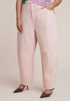 Pink Wash Barrel Leg Jean