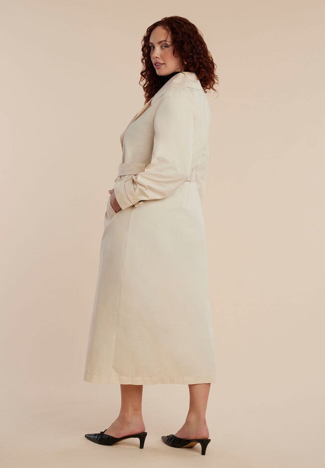 Long Trench Coat, CREME BRULEE, on-hover image number 1