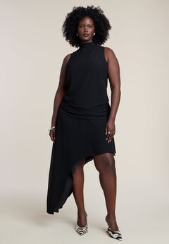 Asym Drape High-Low Dress