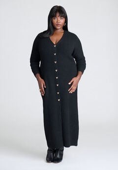 Heart Button Sweater Dress