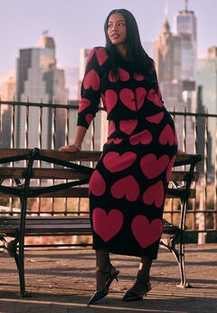 Floral Intarsia Sweater Skirt