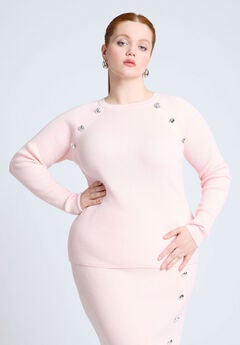 Button Detail Ribbed Sweater
