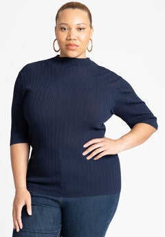 Plus Size Elbow Sleeve Tops