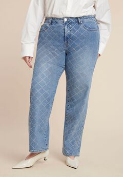 Diamond Sparkle Straight Leg Jean