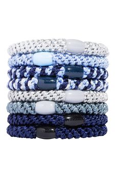 Grab & Go Ponytail Holder, 8 Pack - Metallic Bead