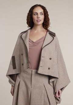 Houndstooth Cape Jacket