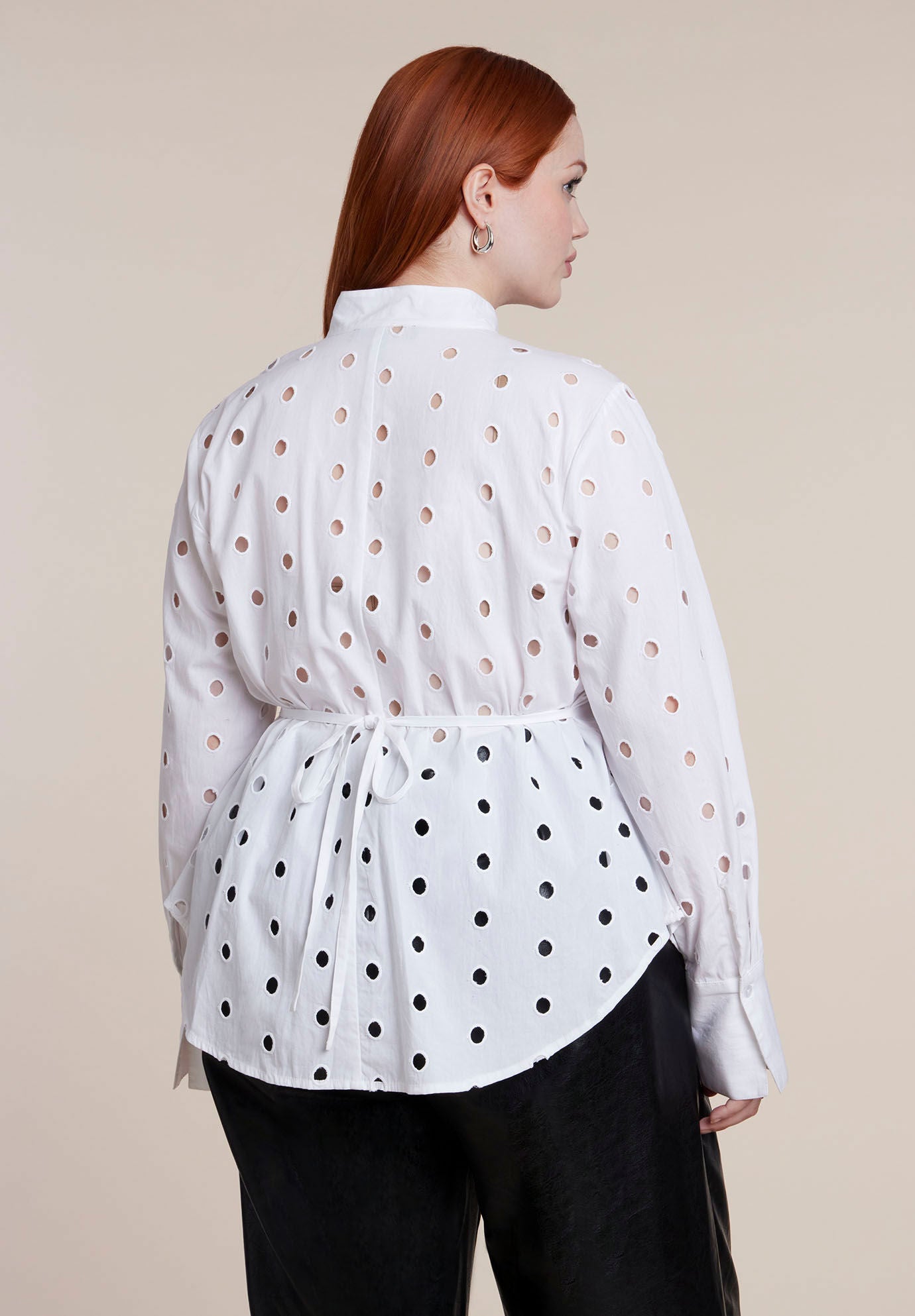 Dot Cut-Out Button Up Top, OPTIC WHITE, alternate image number 3