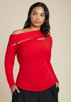 Sliced Asym Neck Top